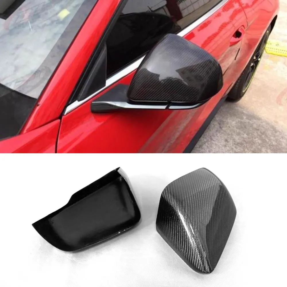 Carbon Fiber RearView Mirror Caps Trims Side Mirror Covers For Ford Mustang US Model 2014 2015 2016 2017+ Add On Style