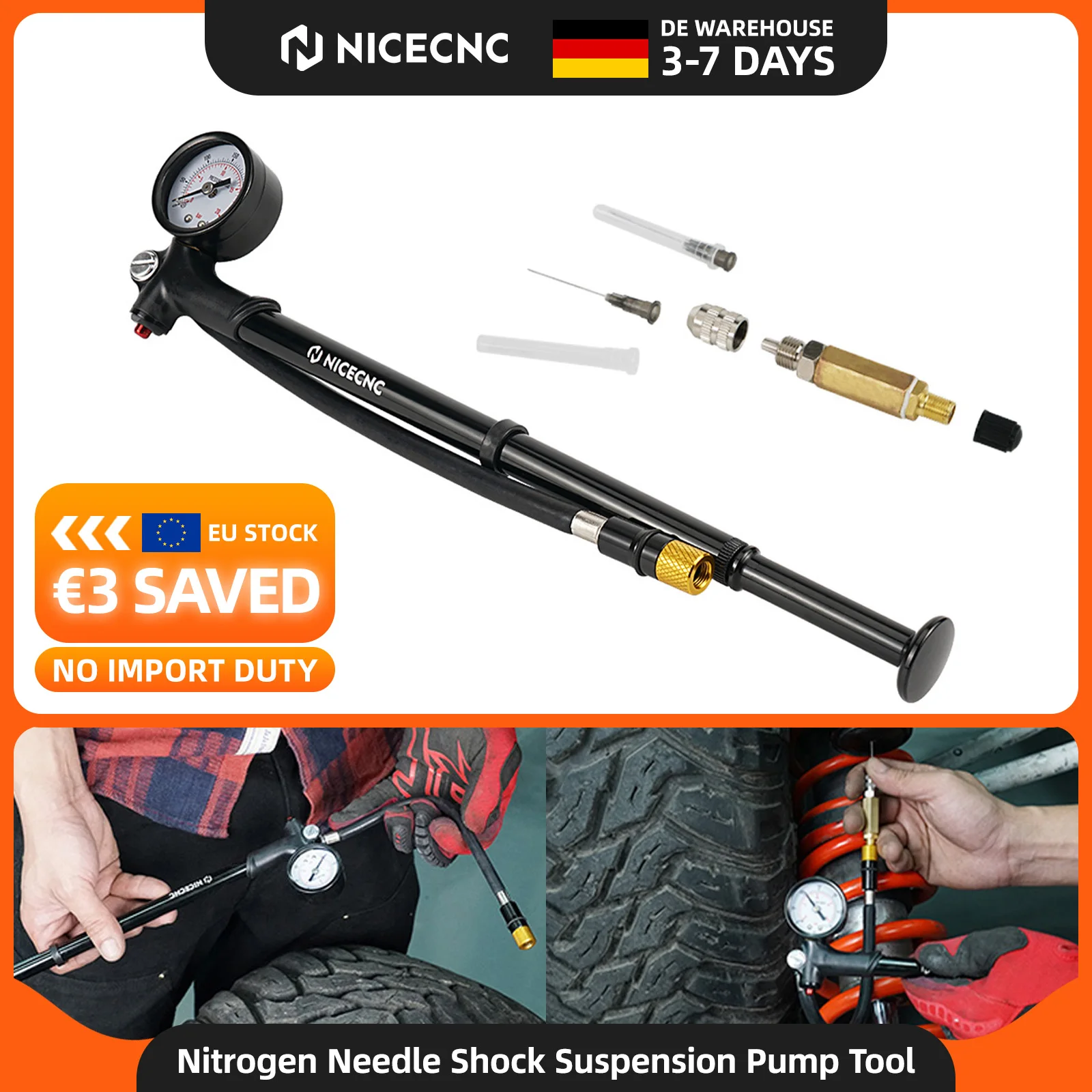 Universelles Motorrad-Stickstoffnadel-Stoßdämpfer-Füllwerkzeug für Yamaha Tenere700 BMW R1250GS R1200GS R1300GS Adventure Honda Suzuki Kawasaki Ducati Husqvarna ATV UTV Raptor CanAm Polaris RZR Arctic