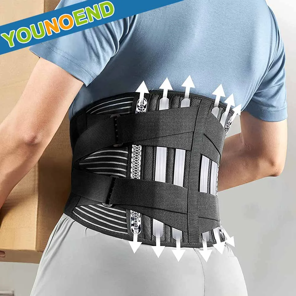 Waist Lumbar Lower Back Support Belt with Dual Adjustable Straps for Sciatica, Herniated Disc, Scoliosis Back Pain Relief Unisex