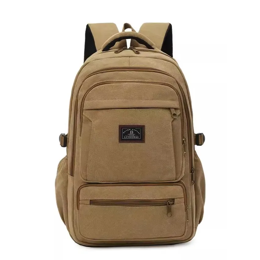 

Large Double oulder Outdoor Hiking Travel Bag Thiened Canvas Multi-ket Student Bookbag Outdoor Lage Cuter Bag