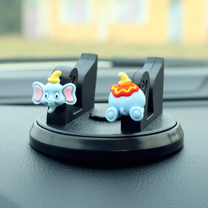 Disney Mickey Mouse Minnie Dumbo Phone Car Holder Mickey  Anime Figure Car Bracket  Car Interior Decoration Toys Christmas gift