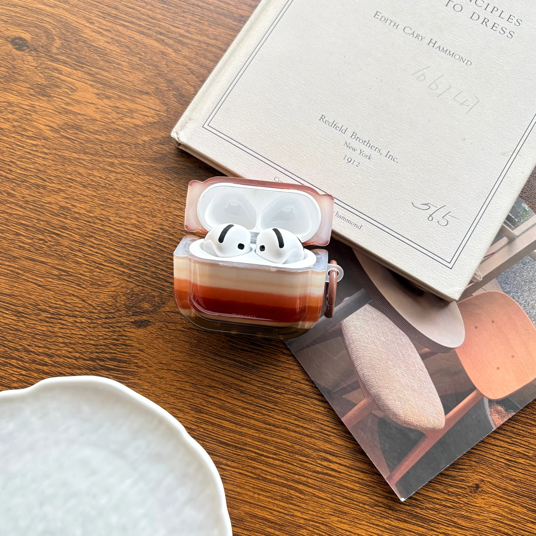 الخريف الشتاء الرجعية الأرض لهجة التدرج مخطط مربع واقية حقيبة سماعة الاذن مناسبة ل AirPods Pro3 Pro2 1 2 3 4 Pro #6