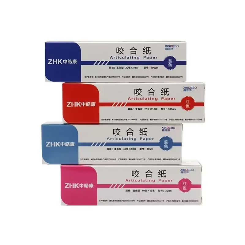 30/100µm Dental Lab Articulating Paper 200/400 Sheets Occlusion Paper Strip Blue Red Teeth Whitening Dentist Oral Occlusal Tool - Image 4