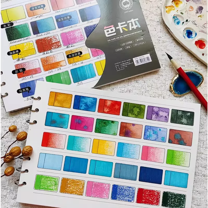 Blank Color Charts Color Collection Edition 100% Cotton 12 Sheets 300gsm BookTo Record Your Color Collection All in One Place