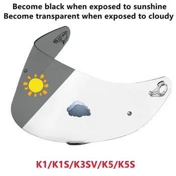 Viseira fotocromática para AGV K5, K5S, K5-S, K3SV, K3-SV, K1, capacete, protetor de tela, pára-brisa, peças, lente autocrômica