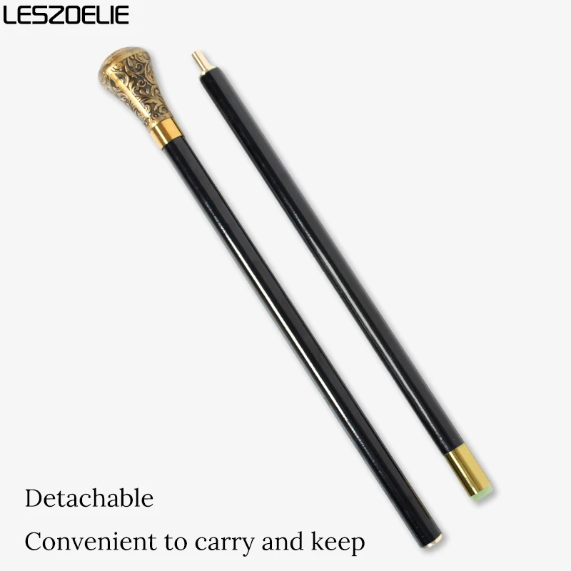 Vintage Prussian Eagle Walking Cane Luxury Pattern Black Gold Handle Detachable Elegant Wood Walking Stick for Men And Women