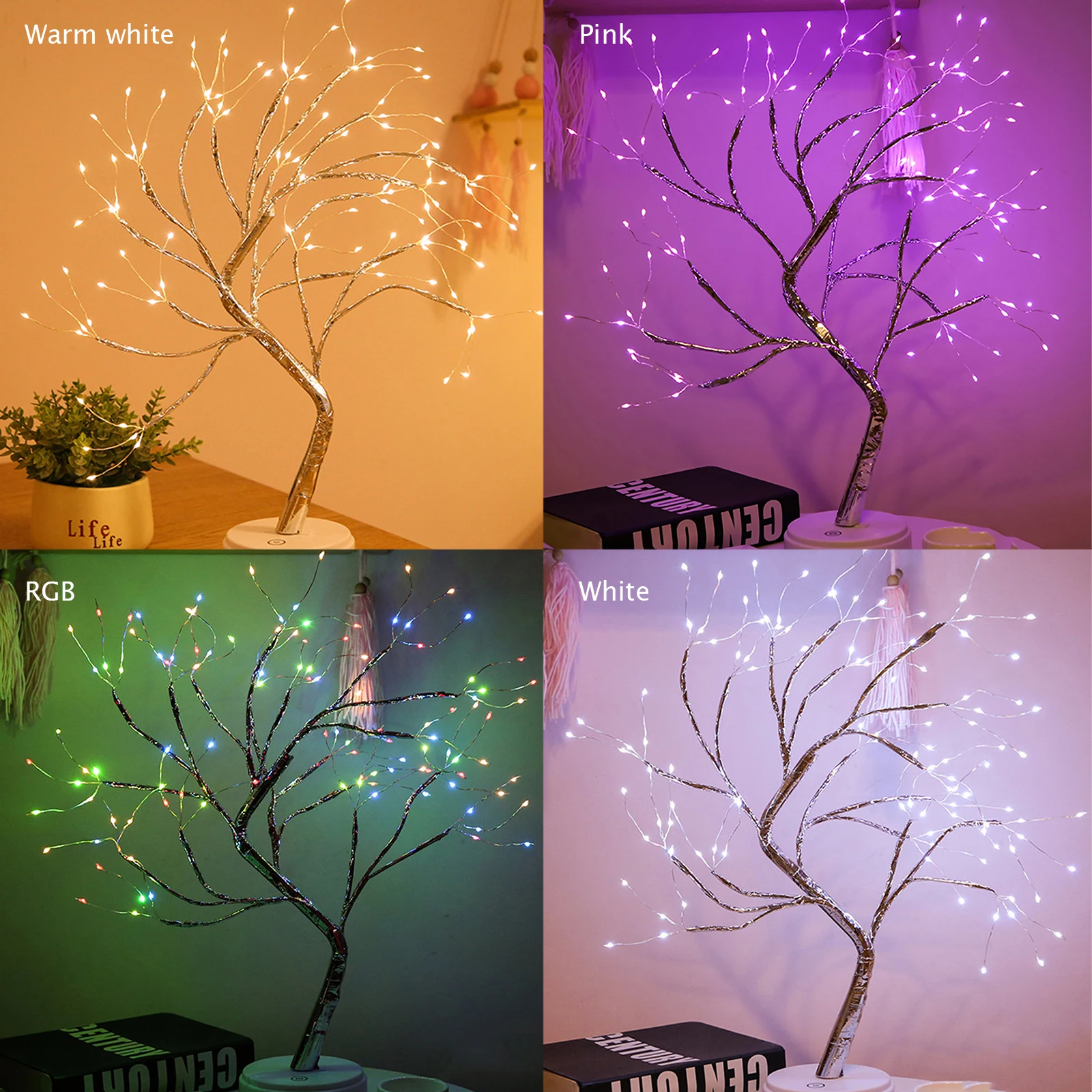 20 inch Tabletop Bonsai Tree Light Touch Switch 108 LED Lamp LED Tabletop Bonsai Tree Light Touch Switch DIY