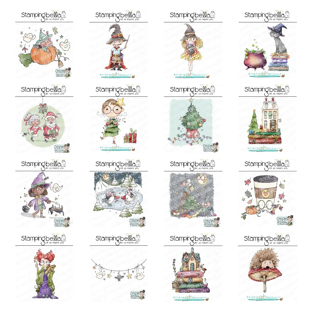 Nowość 2024 Pan i Pani Claus Girl Christmas Stories Black Cat Magic Witch Haunted House Cut Dies Stamp Set DIY Scrapbooking Diary Die