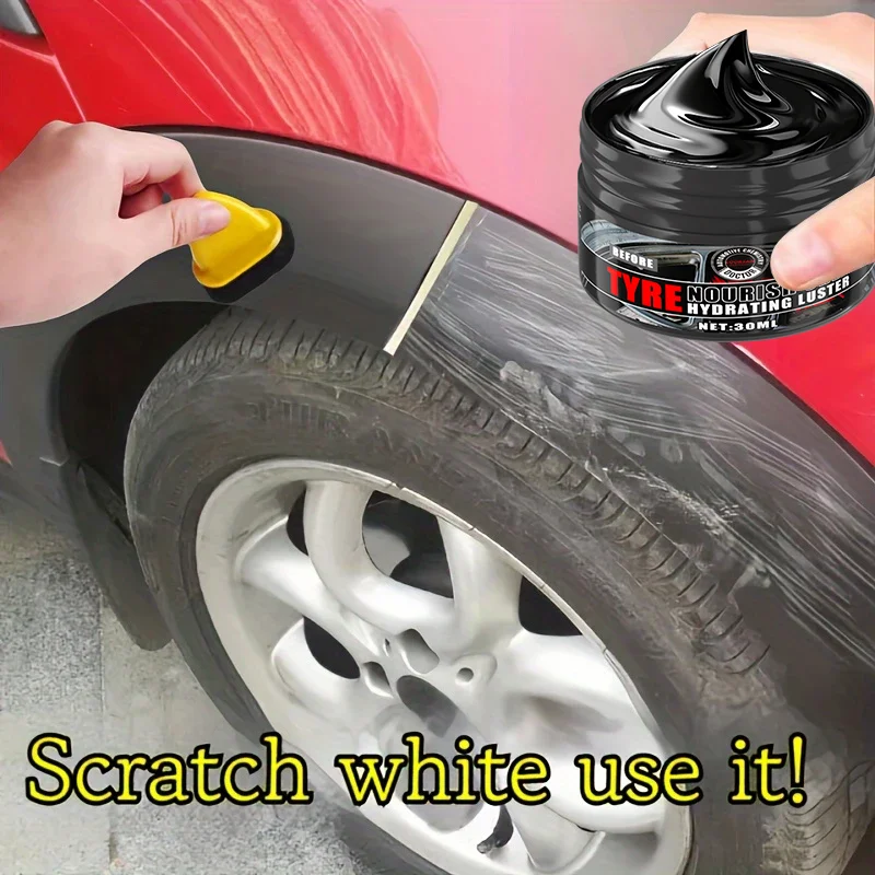 Multi-Purpose Car Plastic & Tyre Restorer, Hydrating Luster Blackening Cream, Scratch White Remover For Rubber Trim, Door Panel