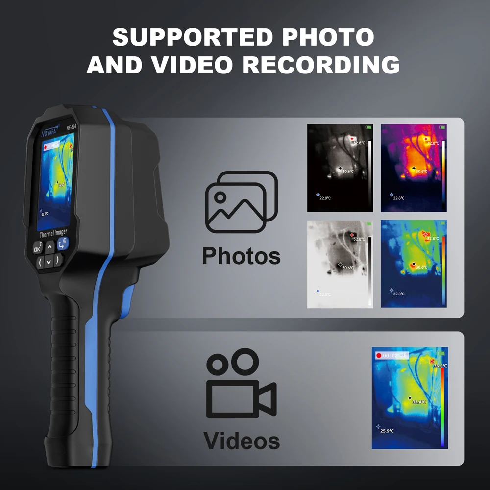 NOYAFA التصوير الحراري بالأشعة تحت الحمراء 120x90 كاميرا التصوير الحراري NF-524 التصوير الحراري خط أنابيب تسرب أدوات فحص السيارات