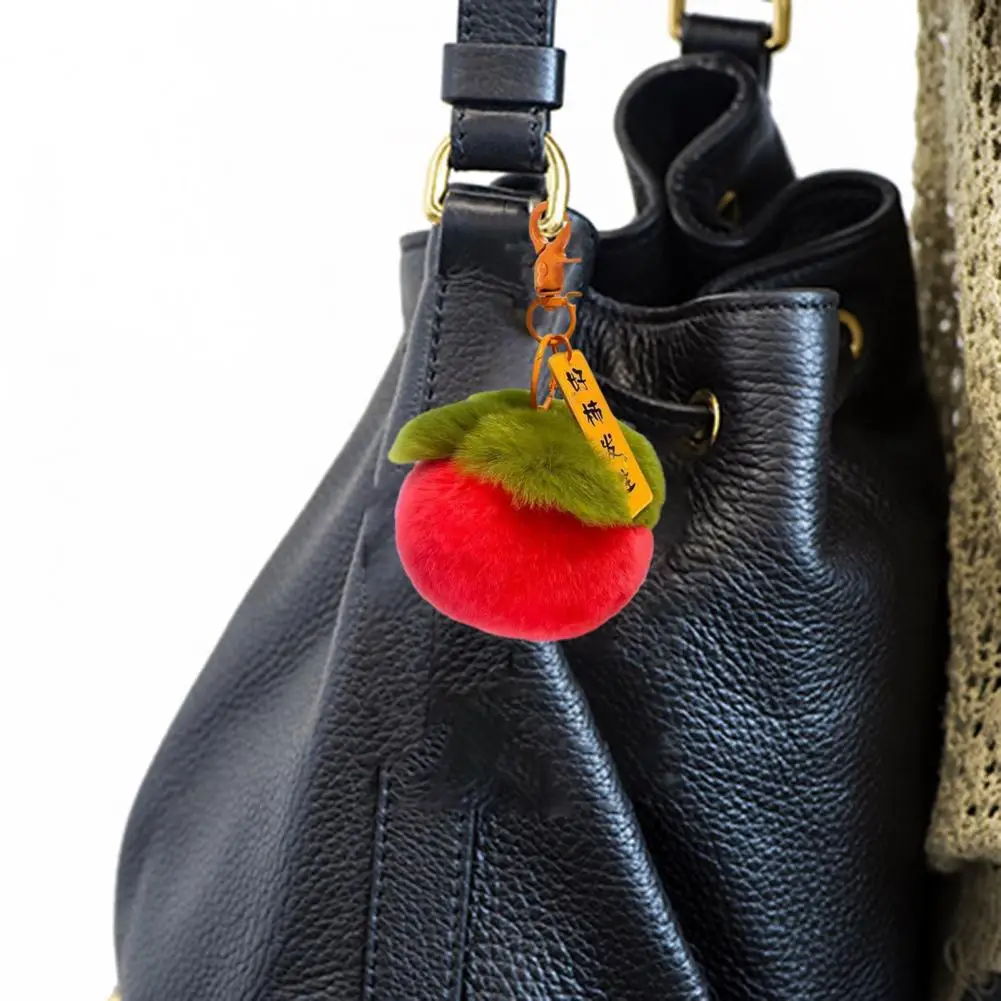 Festive Plush Decoration Fruit Plush Pendant Colorful Persimmon Plush Keychain Soft Fruit Doll Ornament for Backpack for Kids