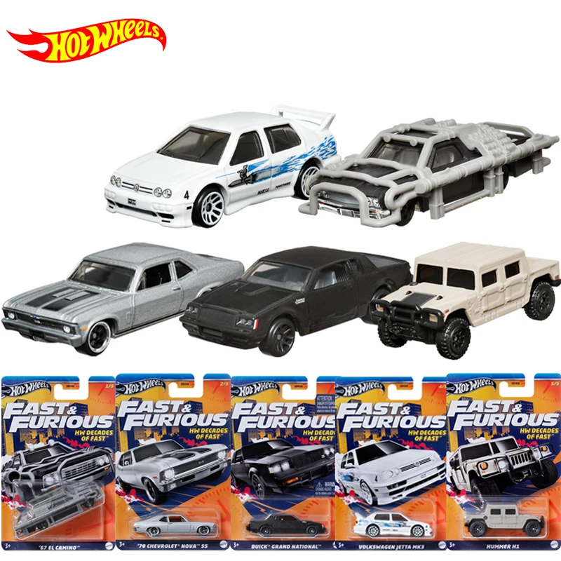 Hot Wheels Car Fast & Furious HW Decades of Fast Boys Toy 1:64  Diecast Hummer Volkswagen Jetta Mk3 Buick Grand National Camino