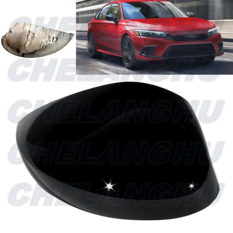 

car accessories For Honda Civic 2022 2023 US Version Right Side Black Painted Mirror Cover Cap Without Turn Signal