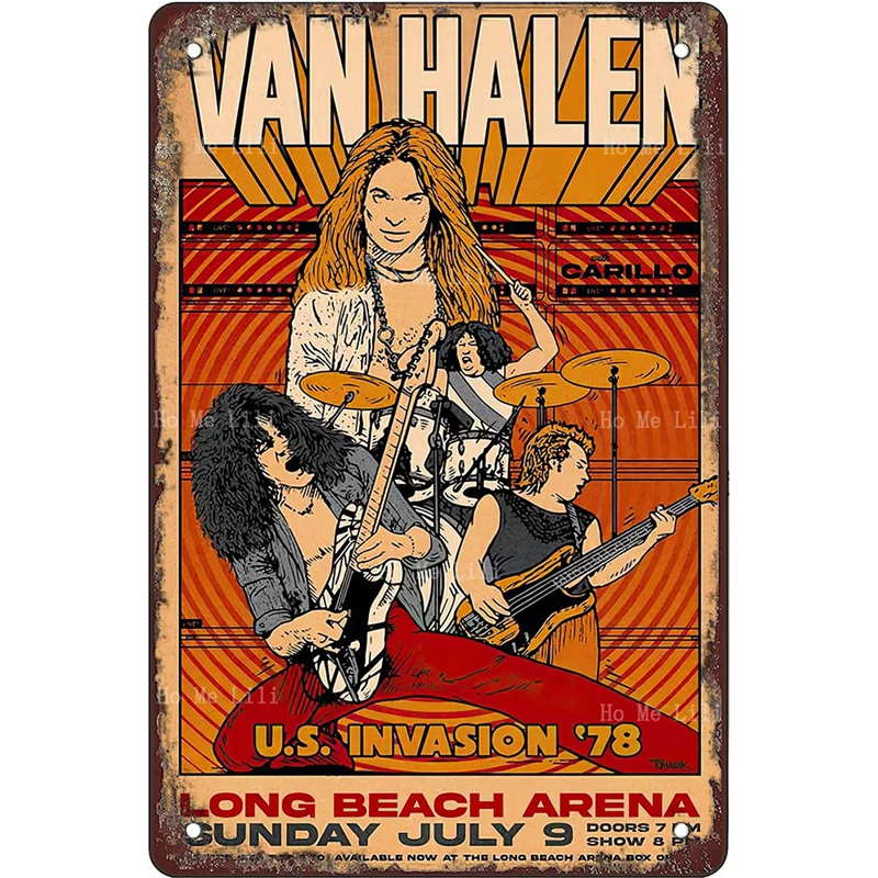 Rosefinch Stone Halen 1978 Tour Poster Retro Funny Metal Sheet Signs Wall Decoration