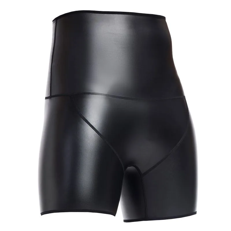 Trendy hoge taille lederen gymshorts heren stretch fietsen bikerbroek streetwear fitness outdoor activewear strak ademend