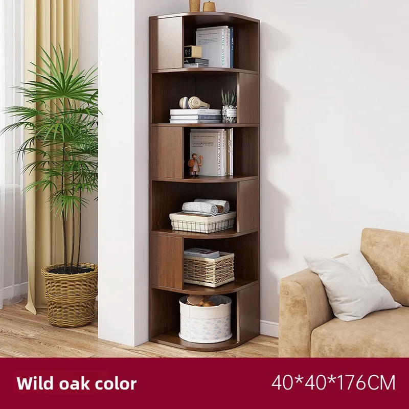 

Угловой стеллаж для книг, пристенный, треугольный, узкий шкаф для хранения, домашний органайзер, угловая книжная полка.