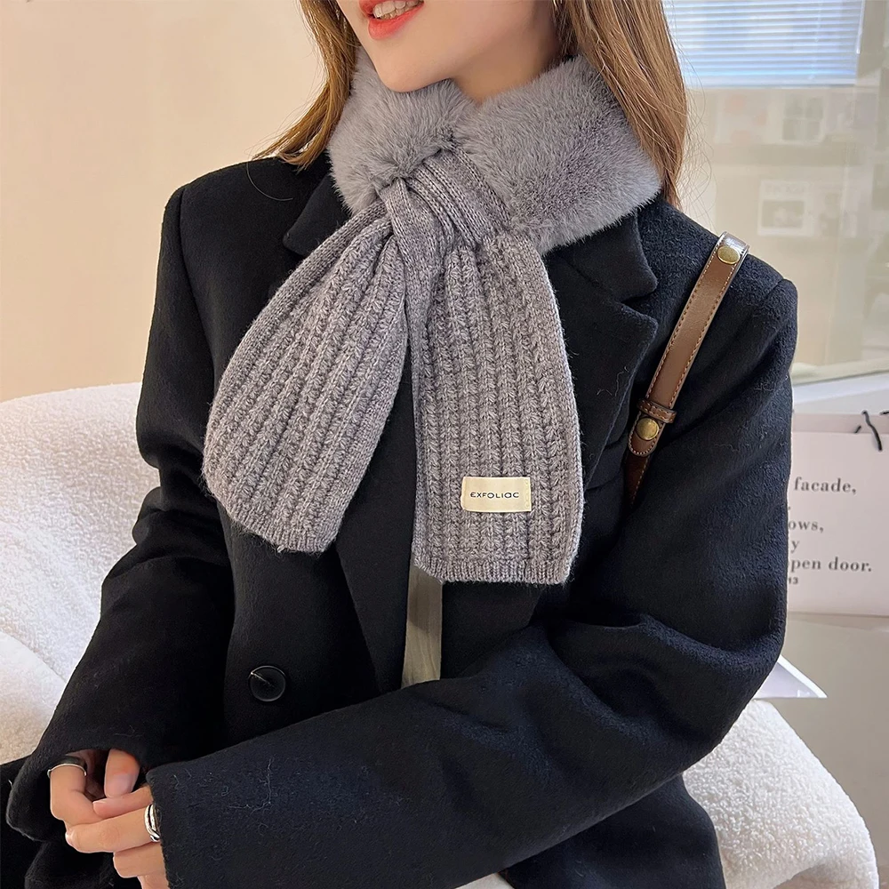 وشاح محبوك ناعم متقاطع شال سميك من الصوف بياقة حماية للرقبة مقاوم للرياح للعمود الفقري العنقي وشاح دافئ للشتاء