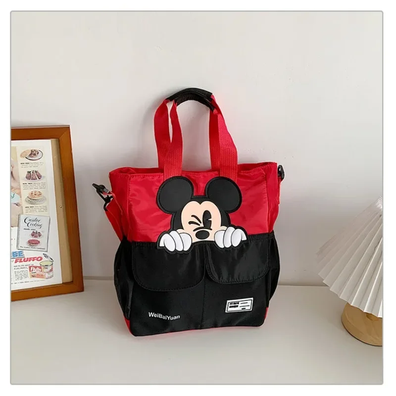 Disney Mickey cute creative cartoon pattern simple large capacity storage shoulder crossbody bag student portable tutoring bag