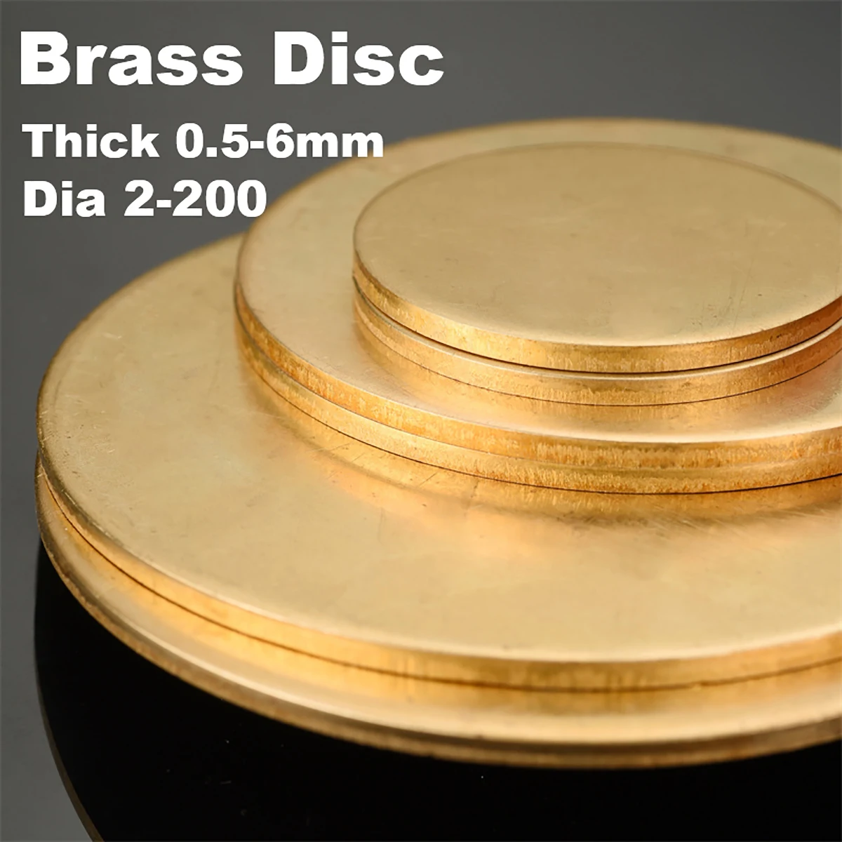 H62 Brass Disc Brass Gasket Pure Copper Round Plate Diameter 10/15/20/25/30/35-200mm Thick 0.5/0.8/1/1.5/2/3 Brass Parts Cutting