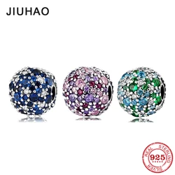 New 925 Sterling Silver Charm Colourful Round Beads Shape Clips Lock Bead Fit Original European Charms Bracelet Jewelry 2021