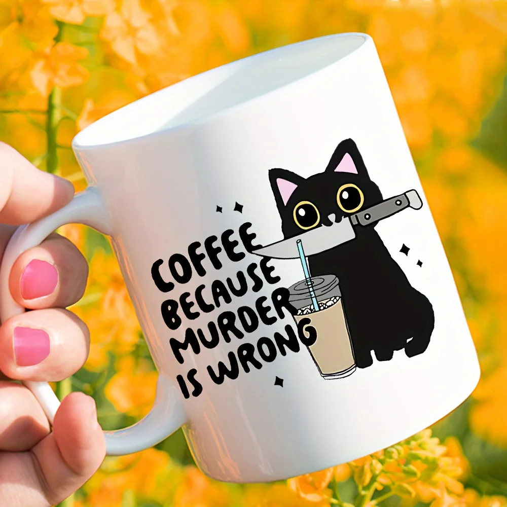 1pc, Funny Cat Coffee Mug- 