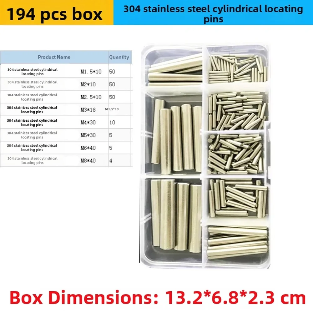 Stainless Steel Dowel Pins 304 Grade 194 Pcs GB119 Certified Solid Pins For Accurate Alignment In Machinery And Equipment