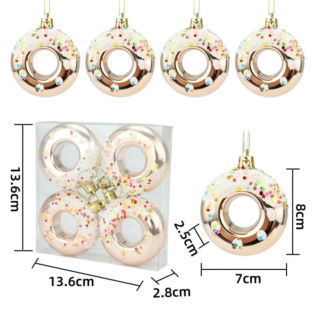 Christmas Donut Decorations Christmas Tree Hanging Ornaments Set Donut Ball Pendants for Xmas Party Decorations for Holiday