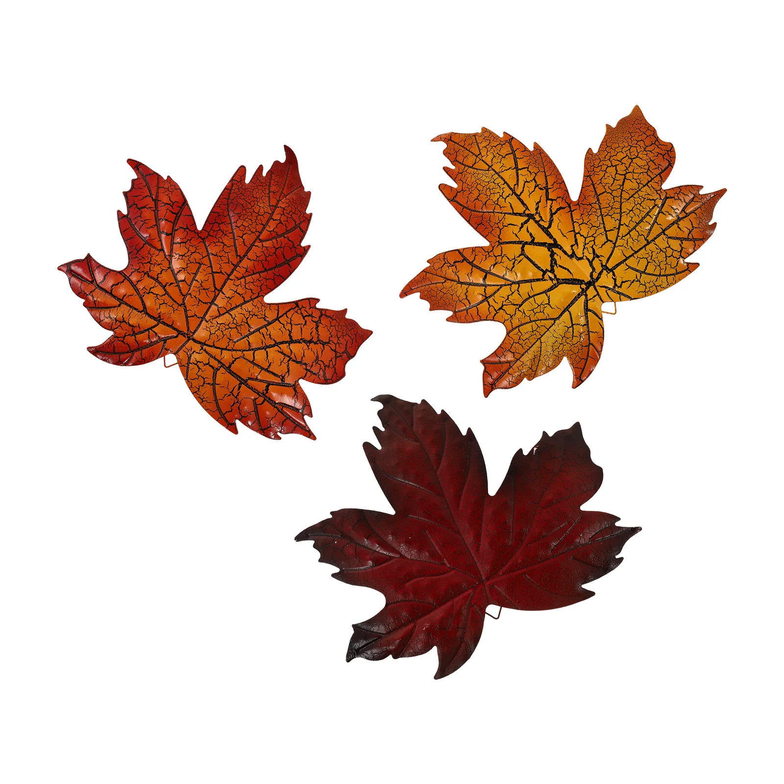 

3 Pcs Iron Autumn Decor Safe Environmental friendly Halloween Thanksgiving Garden Hanging Leaves Fake Maple