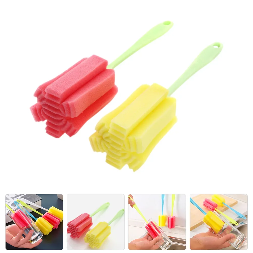 1PCS Long Handle Baby Bottle Brush Soft Sponge Brush Water Glass Cup Washing Cleaner Tool Kitchen Cleaning Specialty Tool