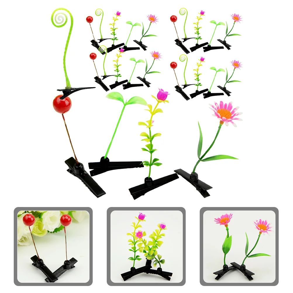 مشبك شعر لمحاكاة النباتات ، 30 ، إكسسوارات للفتيات ، مشابك صغيرة