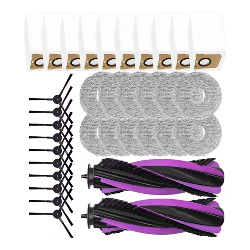 A24p para jonr p20 pro robô aspirador de pó peças de reposição kit-34pcs inclui escova principal, escova lateral, pano de esfregão, saco de pó