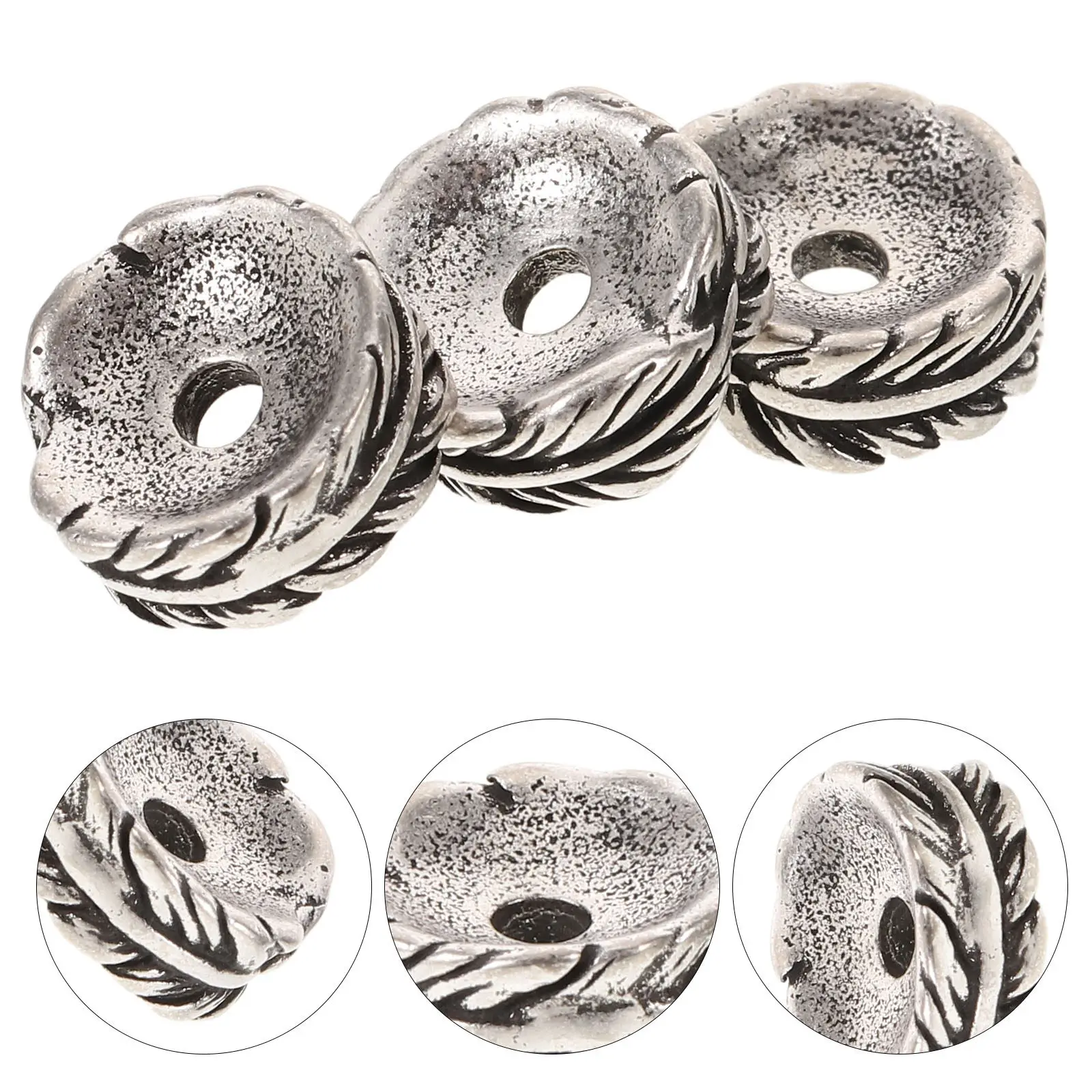 

3 шт. винтажные медные бусины-бочонки с большим отверстием, разделительные бусины в форме перьев, фурнитура для изготовления ювелирных изделий своими руками, браслетов, ожерелий