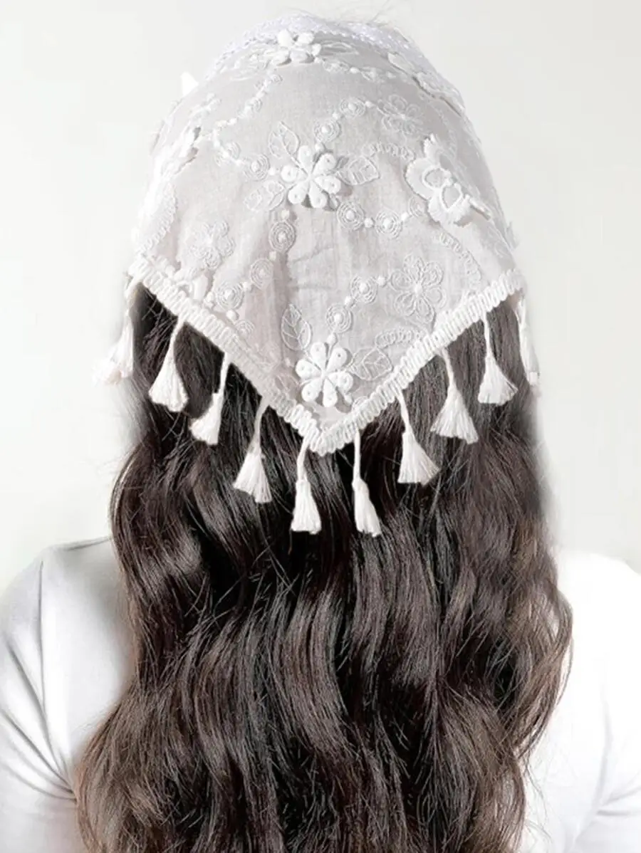 1pc Bohemian-Style Orange Tassel Bandana Headband Hair Scarf College Hair Band Hair Accessories Women,Summer Hair Accessories
