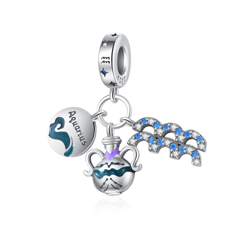 جديد 925 فضة اثني عشر الأبراج سلسلة العقرب ليو القوس الخرز قلادة صالح الأصلي سوار مجوهرات هدية #6