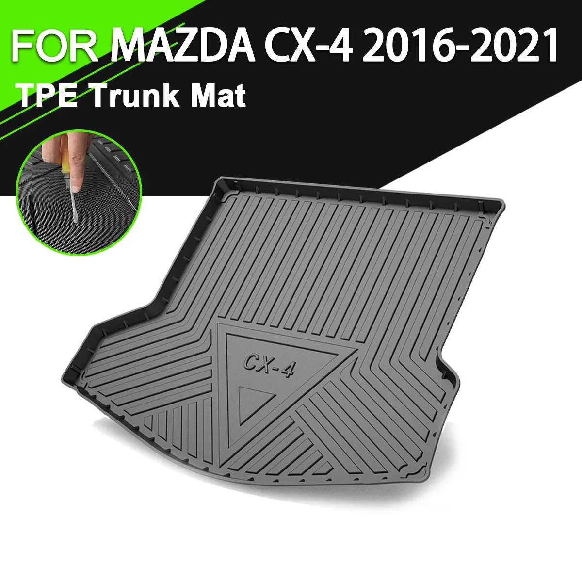 

Коврик для багажника ТПЭ для MAZDA CX-4 2016-2021, автомобильный водонепроницаемый нескользящий резиновый подкладка для груза, аксессуары
