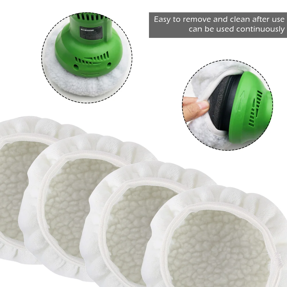 8Pcs 6/10Inch Car Polishing Buffer Pads Wool Plush Polished Waxing Kit Bonnets Wheel for Car Polisher Polishing and Buffing