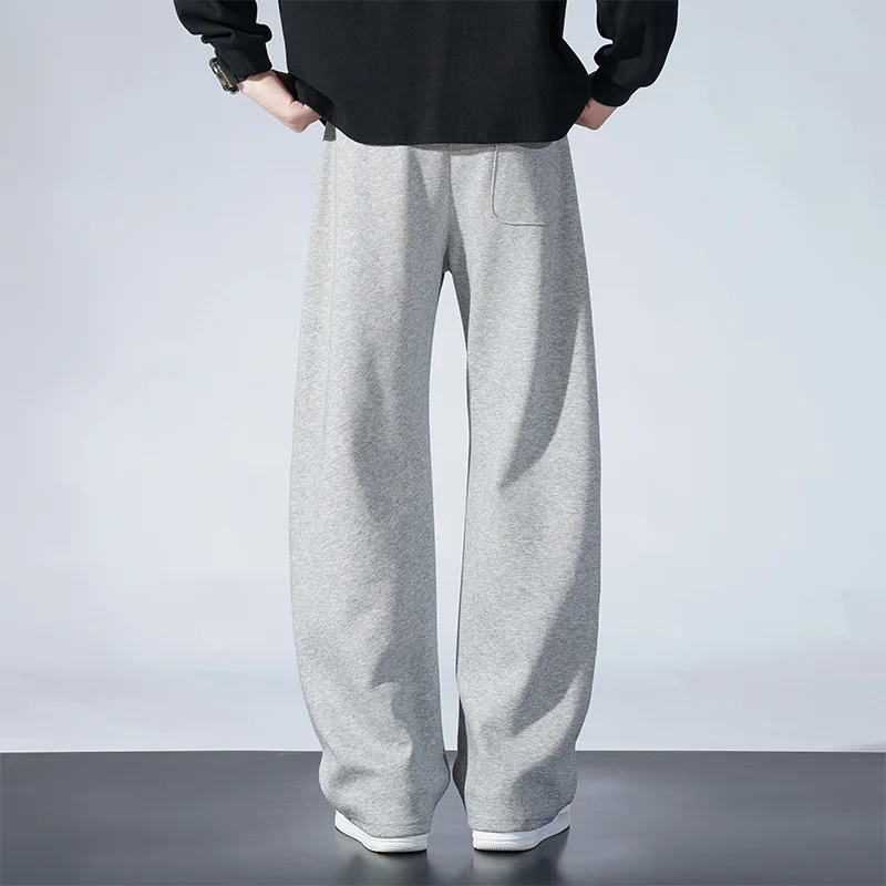 بنطلون رجالي لخريف 2025 سروال جديد فضفاض مستقيم غير رسمي واسع الساق