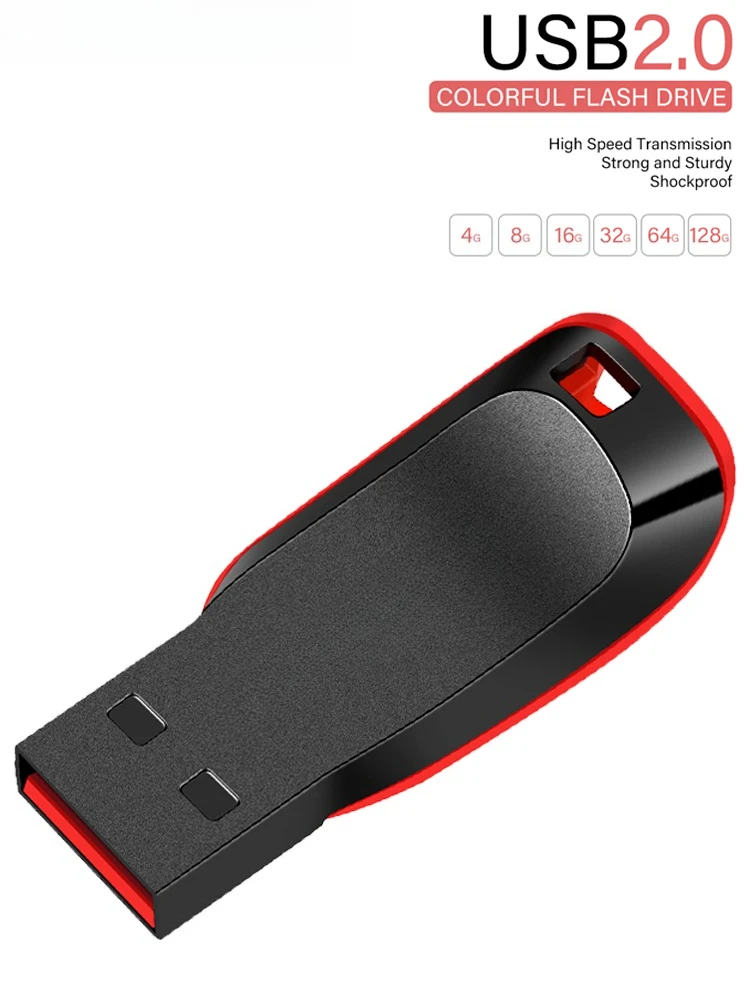 Kreatives Geschenk USB-Flash-Laufwerk 128 GB 64 GB Kunststoff-Speicherstick 32 GB 16 G schwarzer Stift 8G 4G Licht USB-Stick für TV Audio Laptop – Detail 1