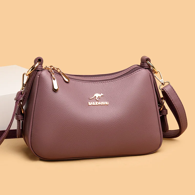 

Модная простая женская сумка-кроссбоди на одно плечо 2025 года, сумка-пельмень, элегантная дамская сумочка из натуральной кожи высшего качества