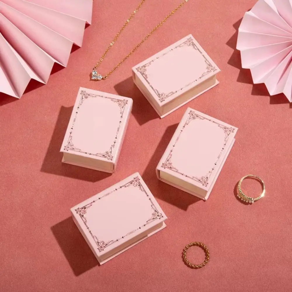 

Flip Lid Book Shape Ring Box Storage Box Jewelry Packaging Engagement Ring Box Ring Case Stud Earrings Jewelry Display Case