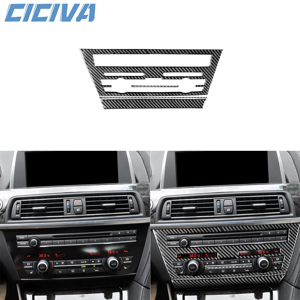 

For BMW 6 Series M6 F12 F13 F06 2011-2018 M Sport Carbon Fiber Central radio control panel Car inside Trim Accessories Sticker