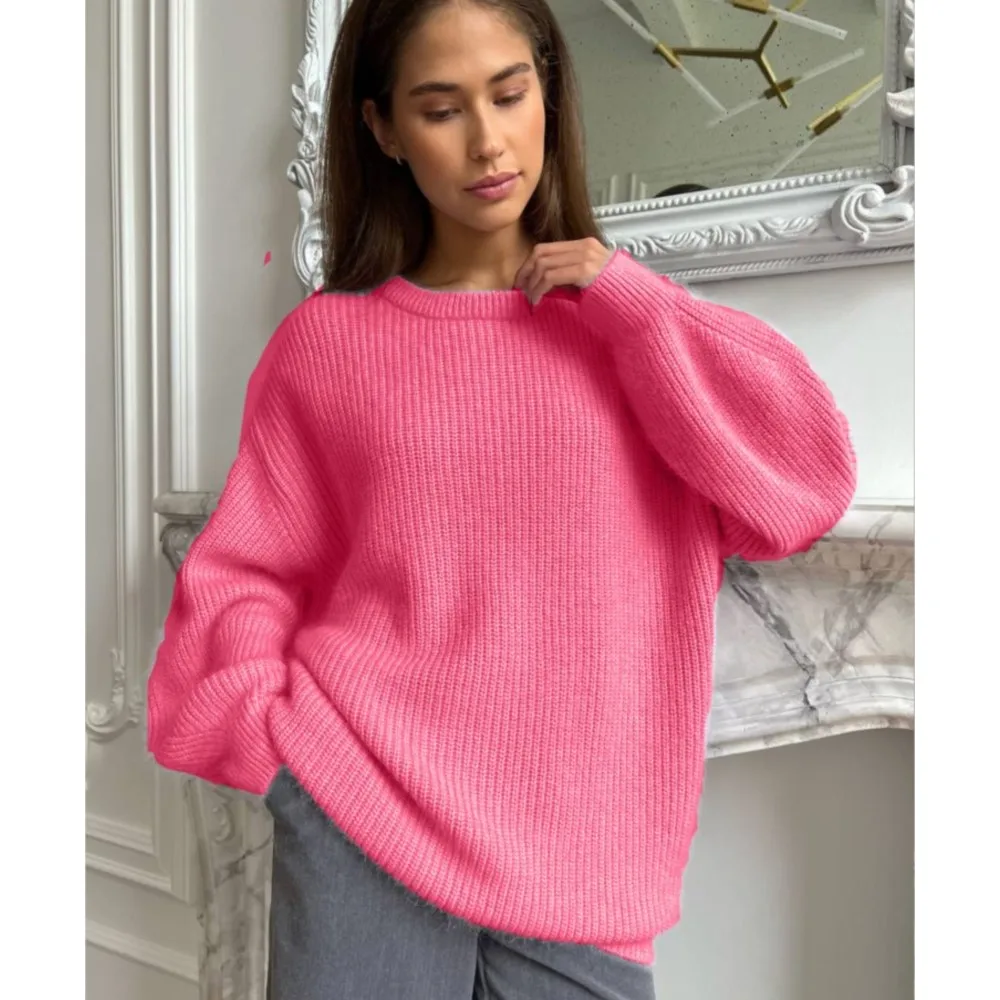 Mode Nachahmung Nerz Pullover Für frauen Herbst Und Winter Neue Stil Faul Lose Weiche Strickte Weibliche Vielseitig Tops 2025