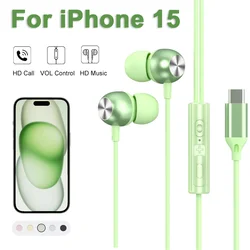 USB Type C Wired Headphones For iPhone 15 Pro Max HiFi In-Ear Stereo Eadphones For Samsung Galaxy S24 Xiaomi 3.5mm Wired Earbuds