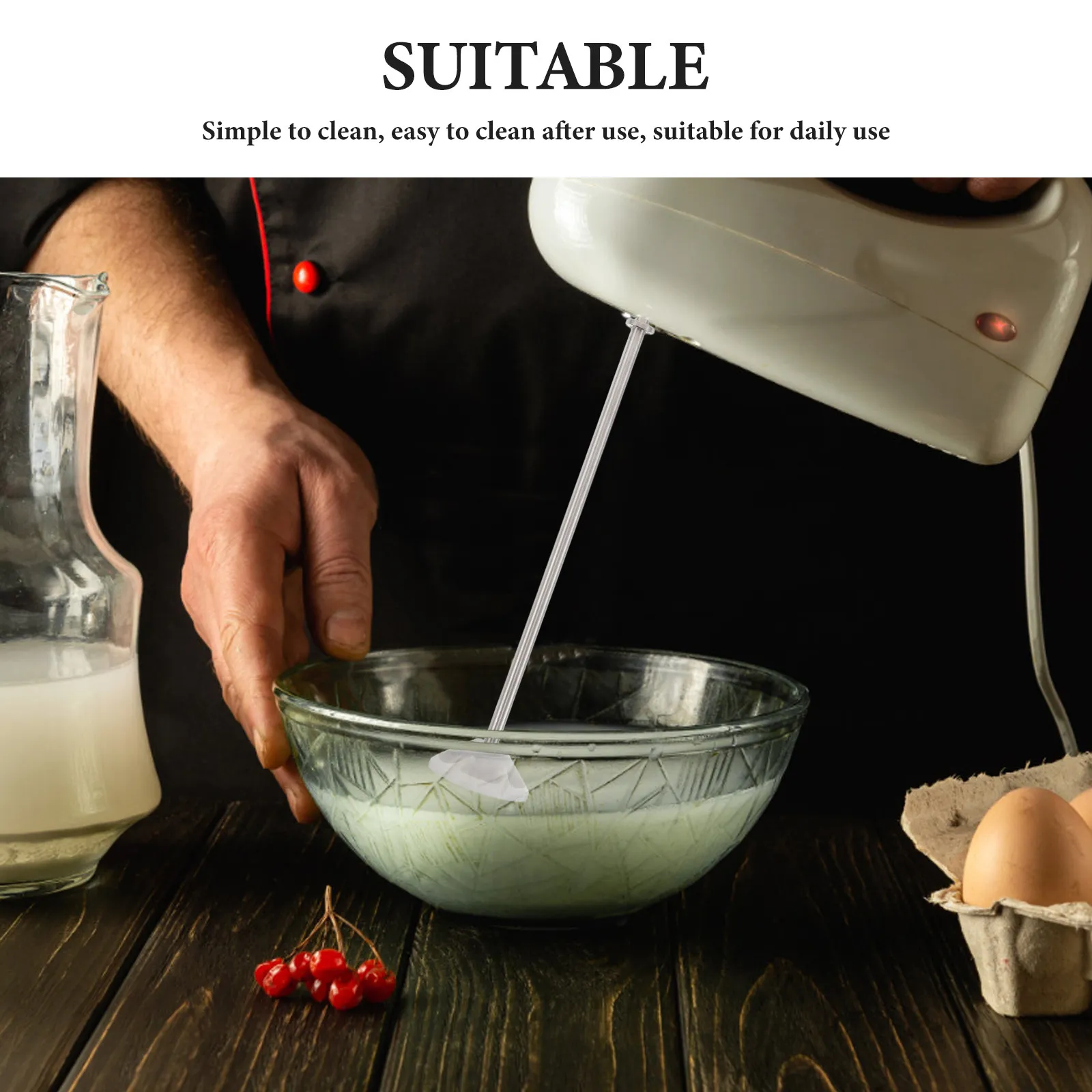 4Pcs Hand Mixer Blending Rod Stainless Steel Stirring Paddle Attachment for Liquid Blending Coffees Soups Smoothies Efficient view 6