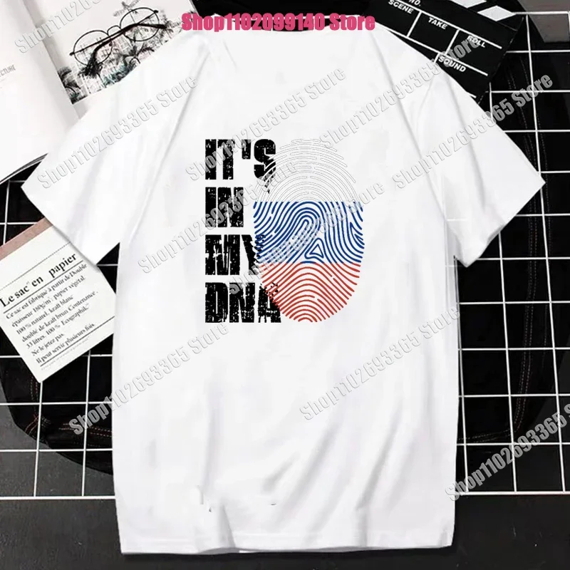 Summer, this is my DNA, Russian flag, Russian T-shirt, street short sleeved birthday gift T-shirt