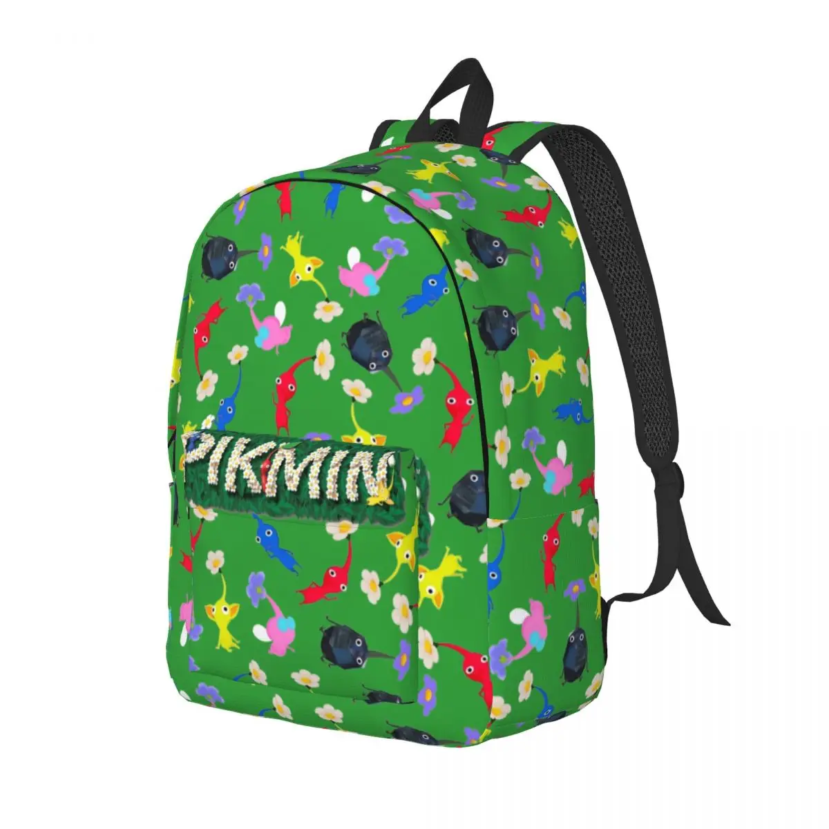 Pikmin Logo Backpack Elementary High College School Student Bookbag Teens Daypack with Pocket