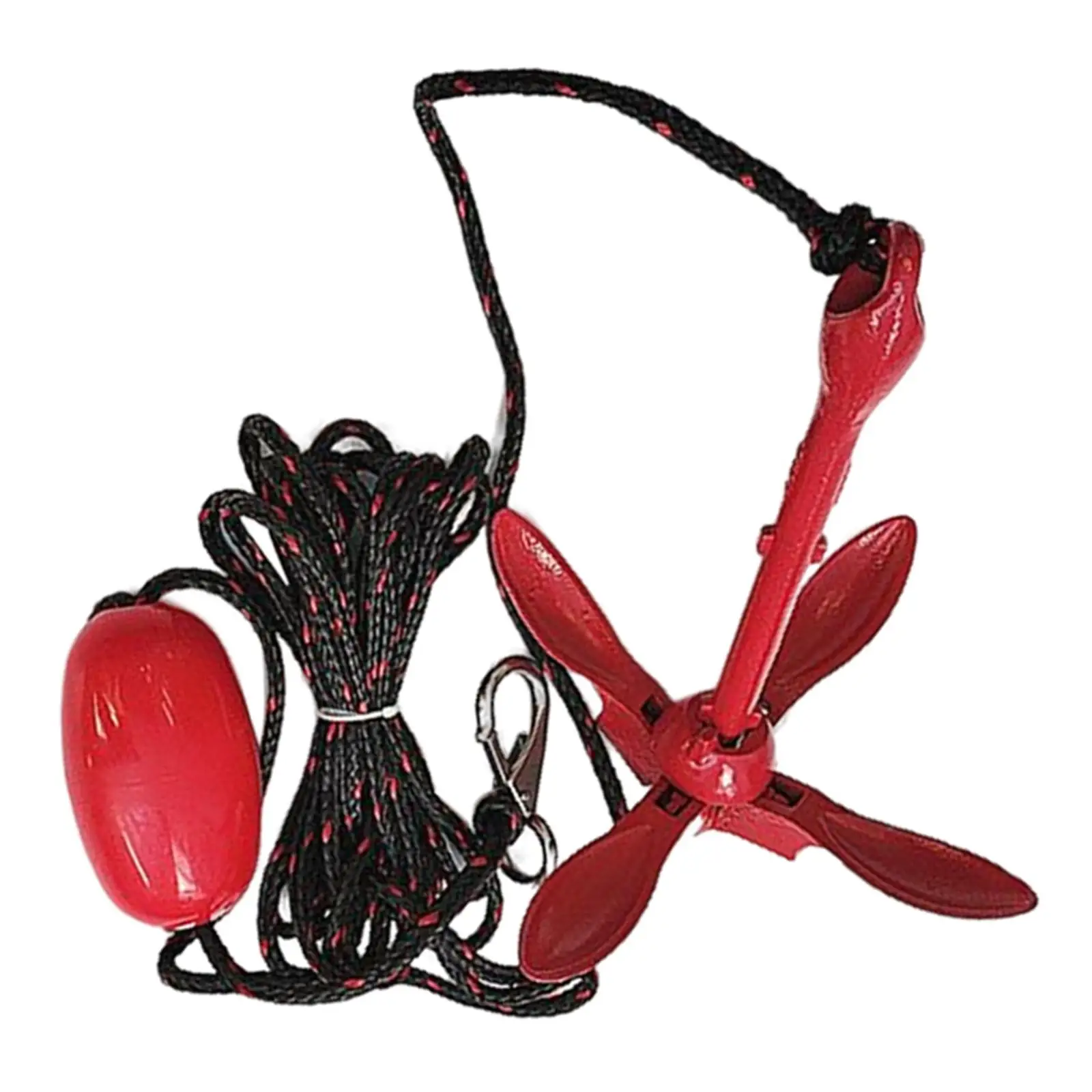 

Red 3.5lb Boat Anchor Folding Grapnel Anchor High Performance Easy Use