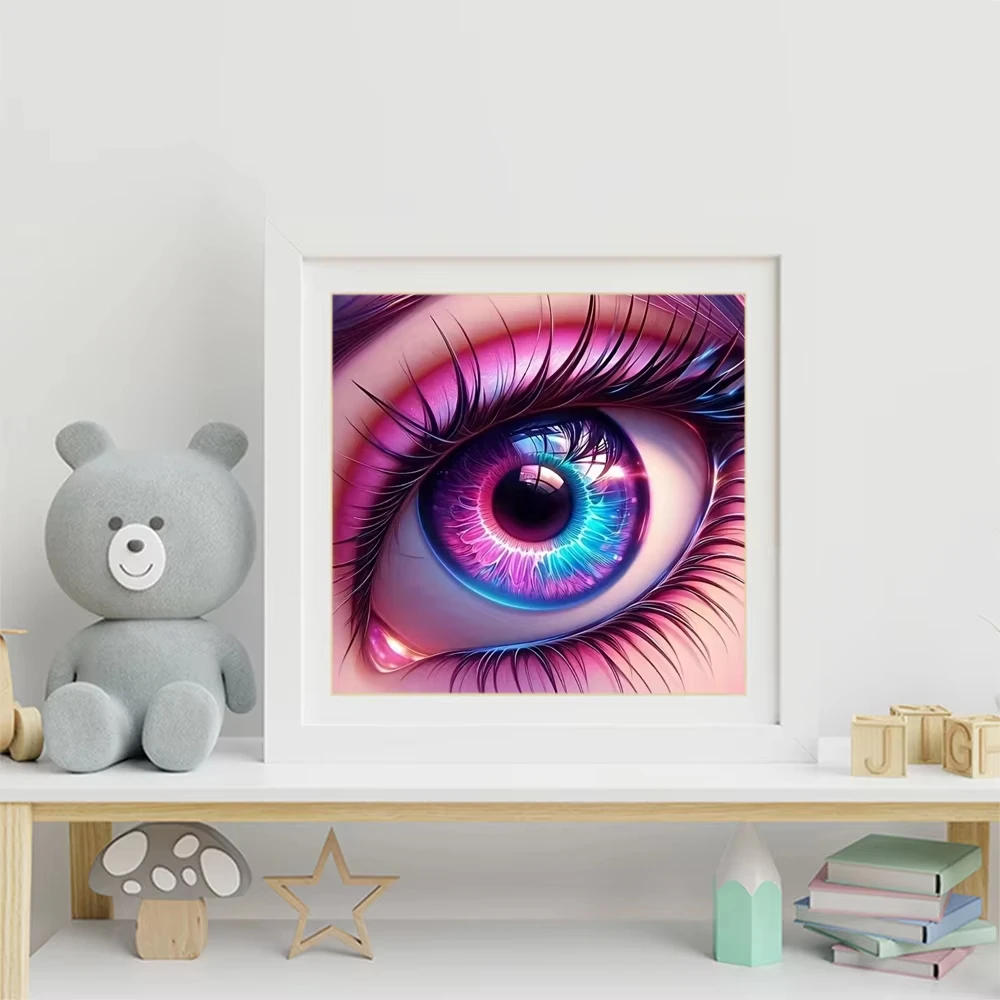 

500PCS/1024 PCS Jigsaw Puzzles Colorful Eyeballs Portrait Challenging Family Activity Game for Gameroom Bedroom Gift Frameless