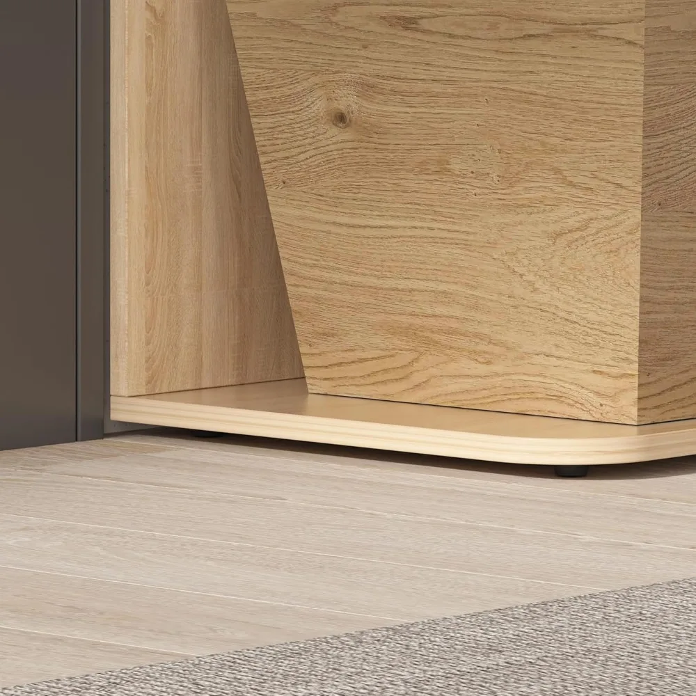 modern 7-tier corner bookcase, 81.9" high l-shaped shelving unit for living room storage and display