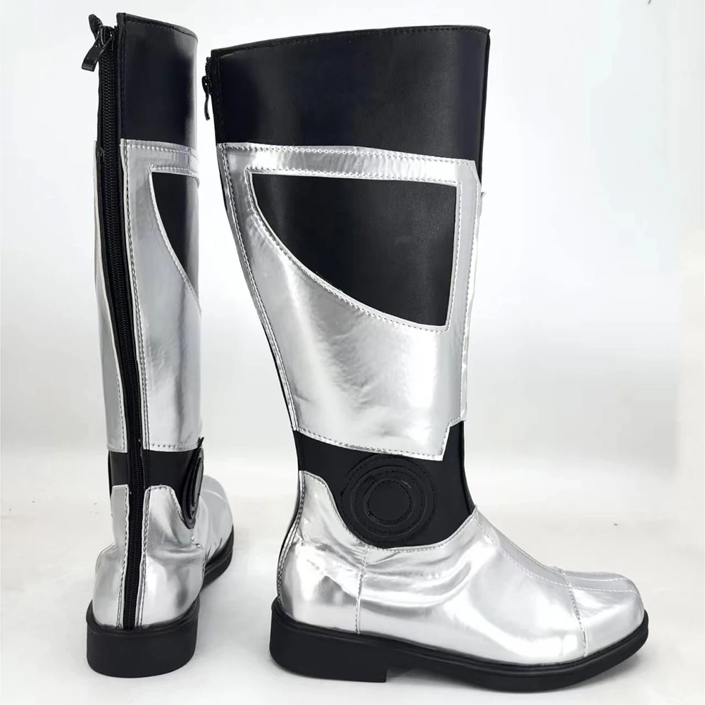 ファンシードレスダースコスプレモールシューズシルバーブーツ映画宇宙戦闘コスチュームアクセサリー男性ロールプレイファンタジアフットウェア